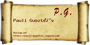 Pauli Gusztáv névjegykártya