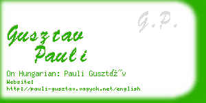 gusztav pauli business card